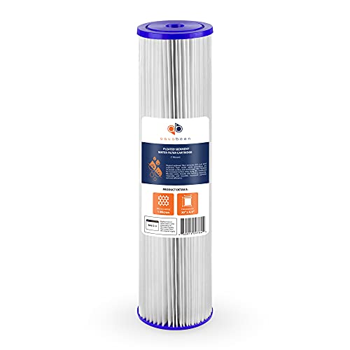 1 Micron Whole House Pleated Sediment Water Filter Cartridge 20x4.5 Well Filter Replacement Compatible with ECP5 (10 Count)