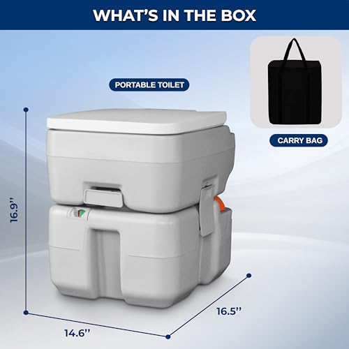 Portable Toilet 5.3 Gal Camping Travel Outdoor Flush Toilet Seat