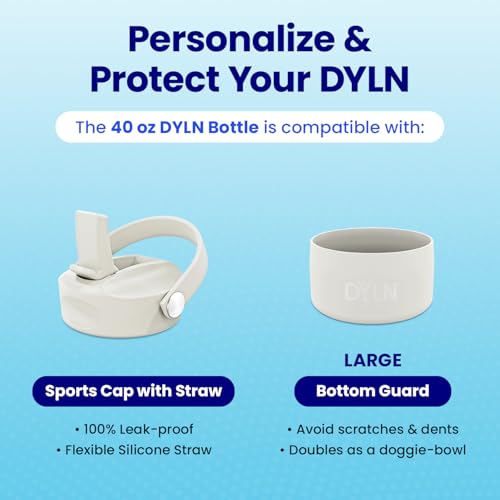 DYLN Hydrogen Water Bottle 40 oz Pearl Stainless Steel Alkaline Water