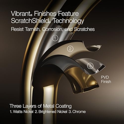 37722-G-2MB Cinq Square Single-Function Filtered Showerhead, Five-Layer Filtration, 1.75 GPM, Contemporary Design, Easy to Clean, Vibrant Brushed Moderne Brass