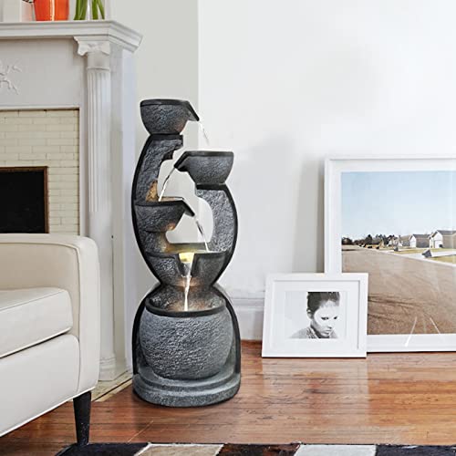 Water Fountain Outdoor 37.4''H Modern Garden Fountains Decor