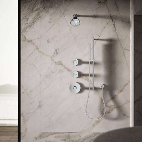 33631-G-CP Cinq Round Single-Function Filtered Showerhead, Five-Layer Filtration, 1.75 GPM, Full Coverage Spray, Premium Durable Material, Polished Chrome