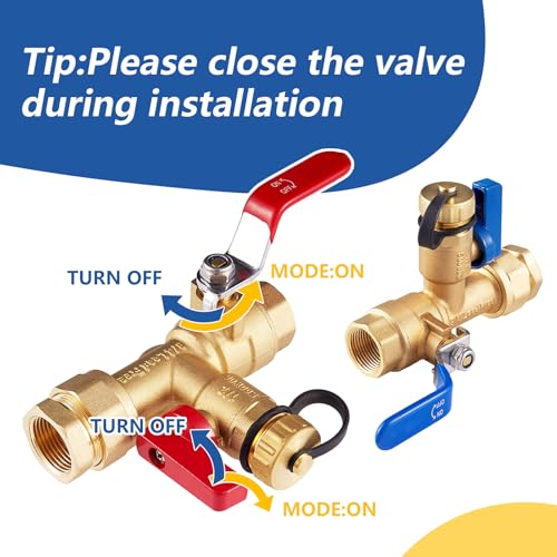 3 4 Inch GUOFIS IPS Tankless Water Heater Valve Kit with Pressure Relief Valve (20 Count)