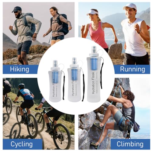 Collapsible Water Bottle with Filter for Travel Hiking Camping 1L