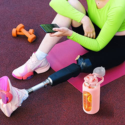 64 oz Glass Water Bottle with 2