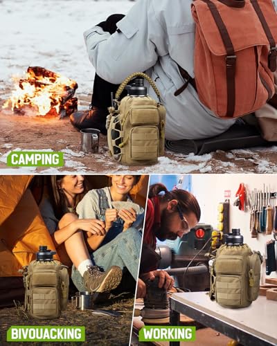 64oz Insulated Water Bottle Half Gallon Water Jug with Sleeve Tactical