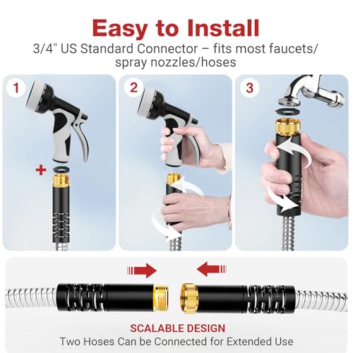 25FT Stainless Steel Garden Hose