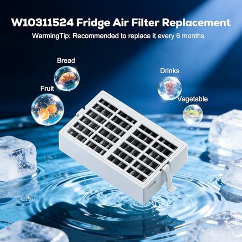4 Pack W10311524 AIR1 Refrigerator Air Filter Replacement for Whirlpool (4 Count)