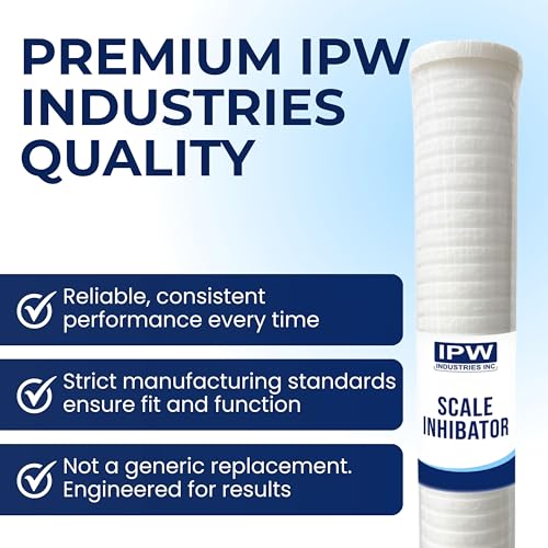 5-Micron Grooved Polypropylene Sediment Replacement Filter & Scale and Corrosion Inhibitor - Compatible with Tankless Water Heaters & Whole-House Water Filtration - 4 Pack (4 Count)