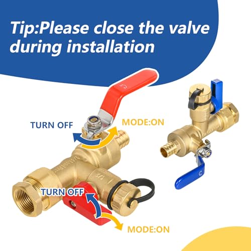 3 4 Inch GUOFIS IPS Tankless Water Heater Valve Kit with Pressure Relief Valve (30 Count)