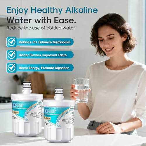 Alkaline 5231JA2002A Water Filter Replacement for LG LT500P (2 Count)