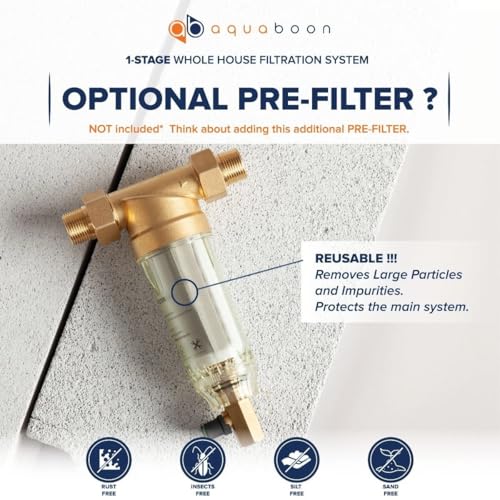 Whole House Water Filter System for Well Water with 5 Micron 10x4.5 Purification Reducing Sediment Cartrige