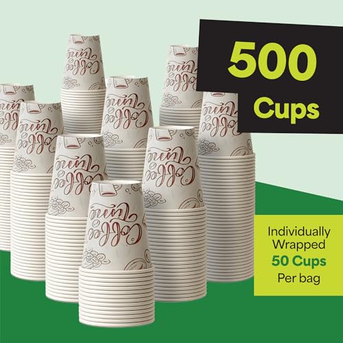 10 oz 500 Pack Disposable Coffee Paper Cups (500 Count)