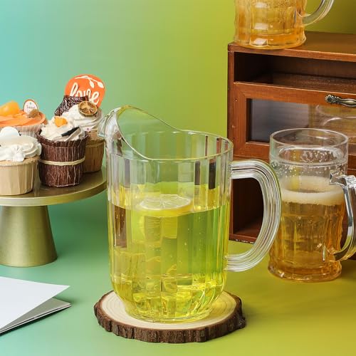 Tessco 36 Pcs Plastic Pitchers 60 Oz Clear Water Beer Jug Large (36 Count)