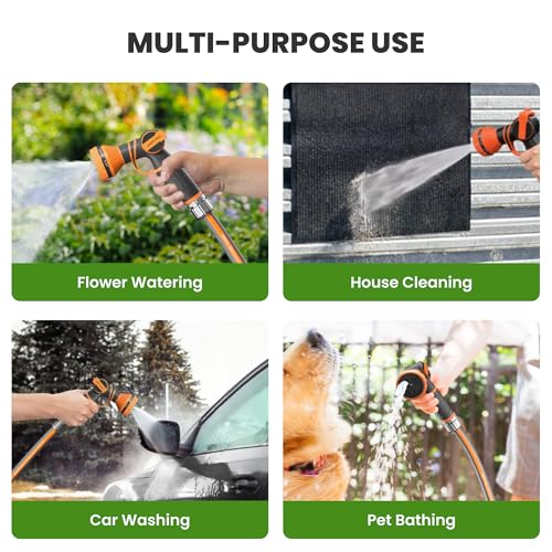 25FT Lay Flat Garden Hose 50% Lighter Water Hose