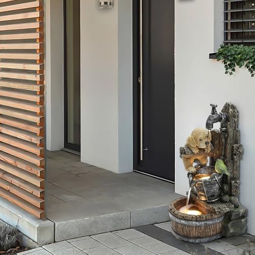 LuxenHome 25" Resin Water Fountain Outdoor