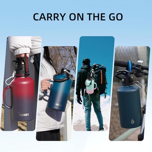 50oz Insulated Water Bottle with Straw Lid Stainless Steel Water Jug