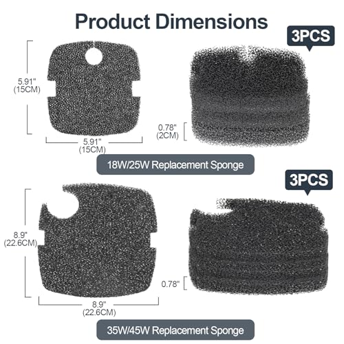 Replacement Sponge Filter Pad 35W