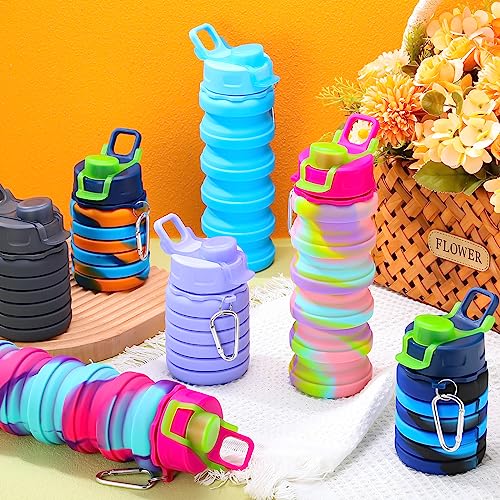 40 Pack Collapsible Water Bottles Bulk Foldable Water Bottles 17oz Silicone Portable Leak Proof Reusable (40 Count)
