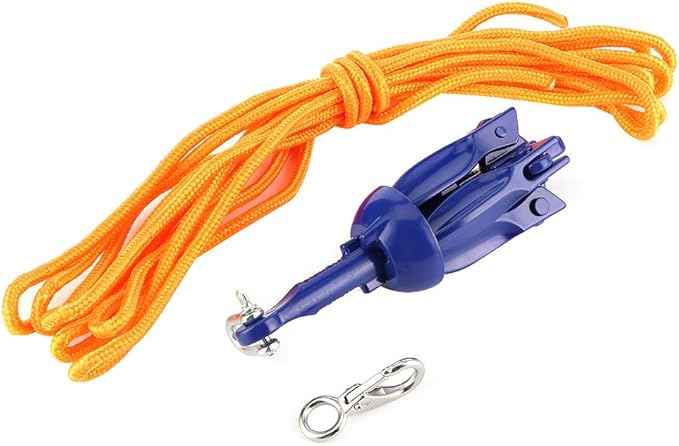 4 Tine Ship Anchor Boat Marine Folding Anchoring Kit 4‑Tine Anchor Rope Hook Watercraft Acc for Boats Kayak Canoe Sailboat