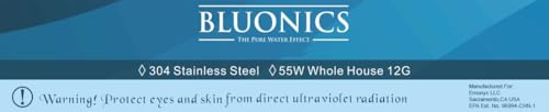 55W UV Ultraviolet Light Plus Sediment and Carbon Well Water Filter Purifier System with NPT 1" Ports