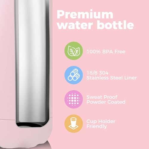 17oz Stainless Steel Water Bottles Bulk (8 Count)