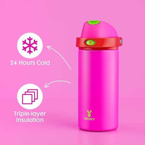 2 Pack 18 oz Insulated Kids Water Bottle for Gym (2 Count)