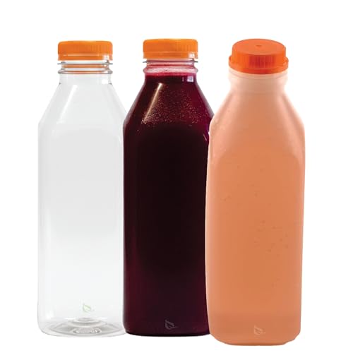 Empty Plastic Juice Bottles with Tamper Evident Caps 32 OZ