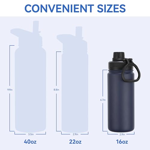 16 oz Kids Water Bottle for School Stainless Steel Double Wall Vacuum Insulated Water Bottle with Straw lids & Spout Lid (4 Count)