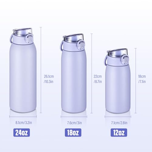 Insulated Water Bottle 24 oz with Dustproof Lid