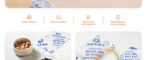 50 Gram [40 Packs] Orange Indicating Mixed Silica Gel Packets Siilca Gel Desiccant