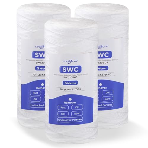 5 Micron 10" x 4.5" Whole House String Wound Water Filter Cartridge (3 Count)