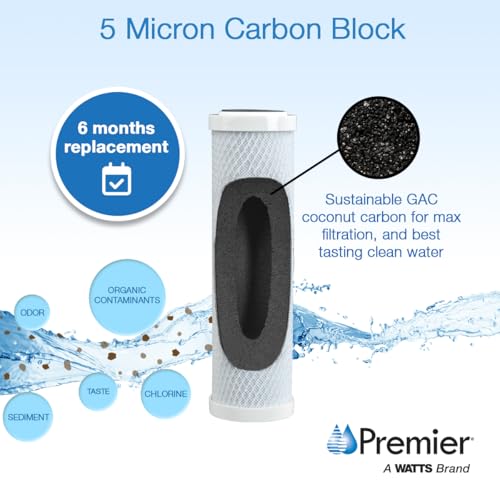 Watts Flow Pur 10" Carbon Block Filter POE12GHGACB 5 Micron Clean Liquid