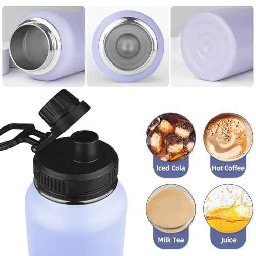 40oz Large Metal Sports Insulated Water Bottle with 2 Lids (40 Count)
