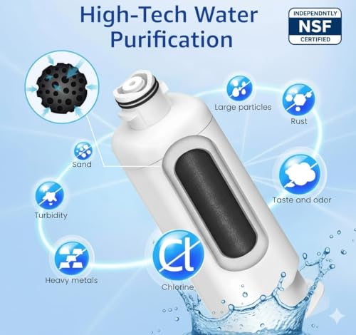 HAF-QIN/EXP DA97 Water Filter Replacement – Compatible with DA97-17376B – Carbon Block 99% Contaminant Reduction – Fresh Water & Ice – 12 Month Life 2 PACK (2 Count)