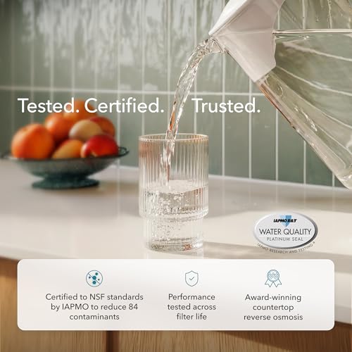 AquaTru Glass Carafe Alkaline Countertop Reverse Osmosis Water Purifier