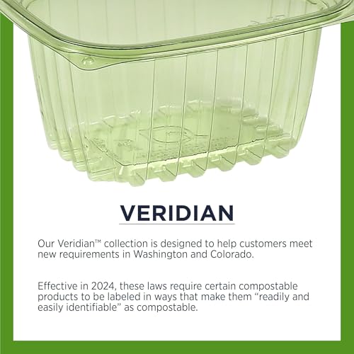 Compostable 24oz Rectangular Deli Containers With Lids (50 Count)