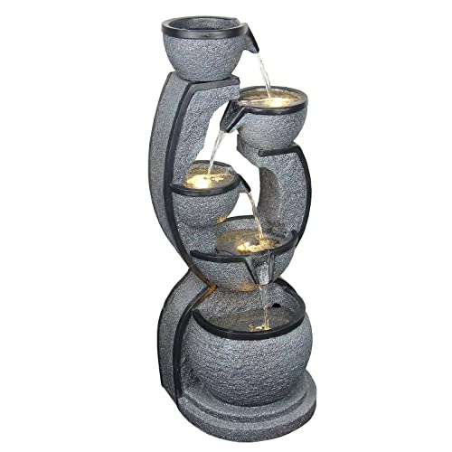Water Fountain Outdoor 37.4''H Modern Garden Fountains Decor