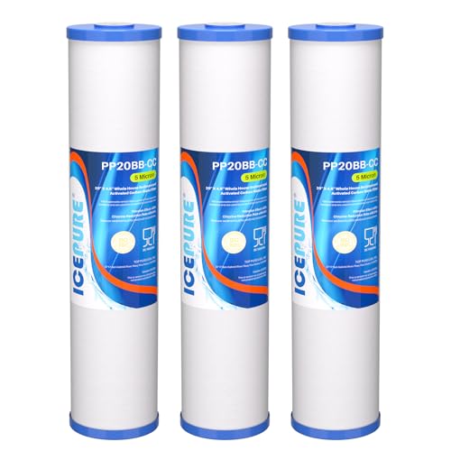 5 Micron 20" x 4.5" Whole House Sediment and Carbon Filter (3 Count)