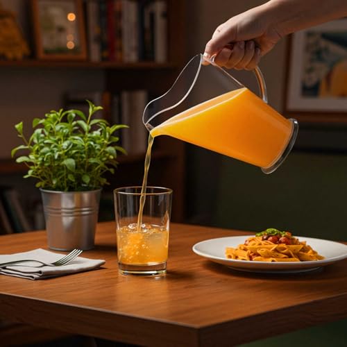 Tessco 12 Pcs Plastic Pitchers 60 Oz Clear Water Beer Jug Large (12 Count)