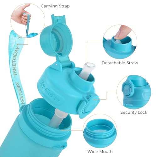Collapsible Water Bottles with Straw for Travel (2 Count)