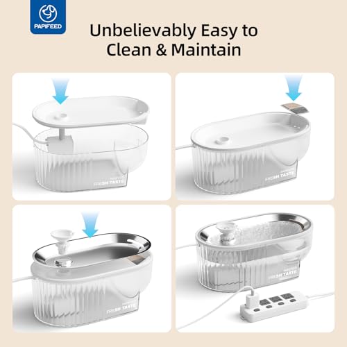 Cat Water Fountain Stainless Steel with a Silicone Mat