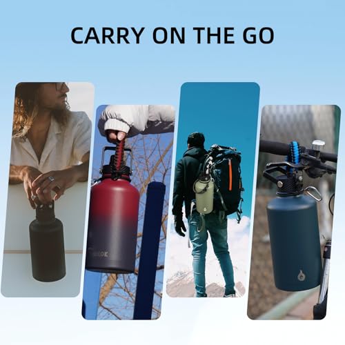 50oz Insulated Water Bottle with Straw Lid Stainless Steel Water Jug