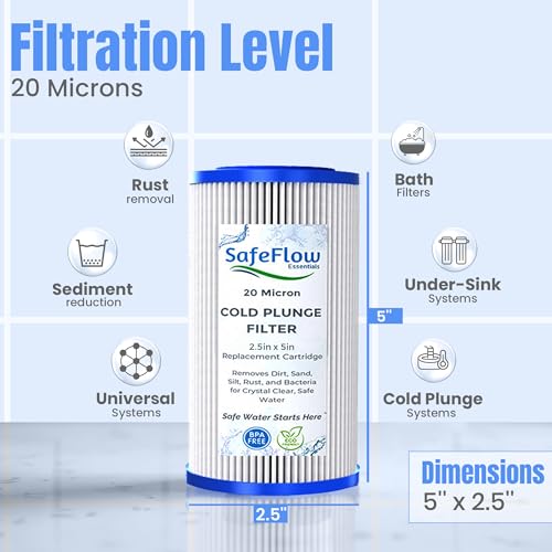 5" x 2.5" Cold Plunge Filter 20 Micron (8 Count)