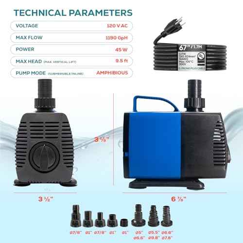 713 GPH Amphibious Water Pump (17.36 Count)