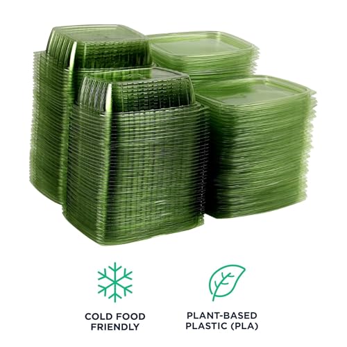Compostable 24oz Rectangular Deli Containers With Lids (50 Count)