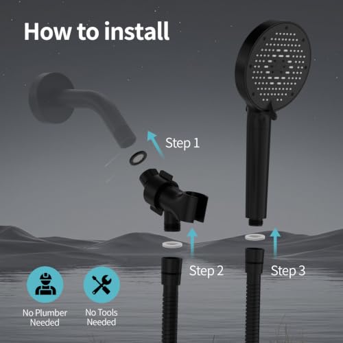 High Pressure Filtered Handheld Shower Head 9 Spray（4 filters）