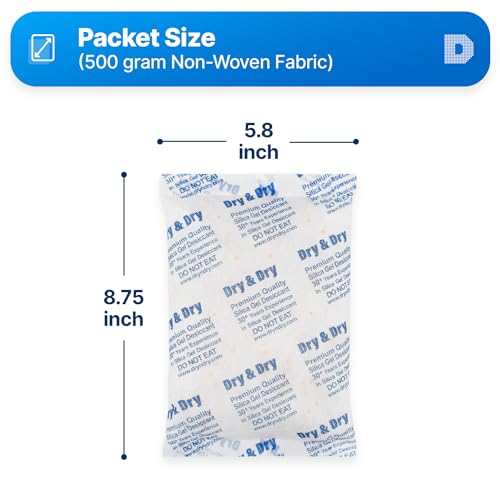 500 Gram [3 Packets] Orange Indicating Silica Gel Packets Desiccants Silica Packets