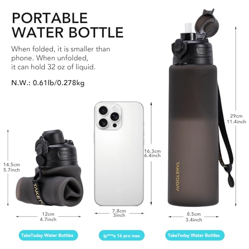 Collapsible Water Bottles with Straw for International Travel