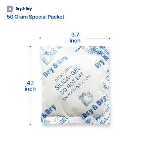 50 Gram [40 Packs] Orange Indicating Mixed Silica Gel Packets Siilca Gel Desiccant